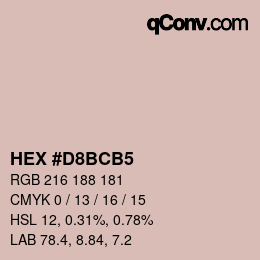 カラーコード: HEX #D8BCB5 | qconv.com