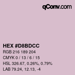 カラーコード: HEX #D8BDCC | qconv.com