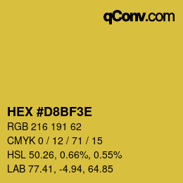 Color code: HEX #D8BF3E | qconv.com