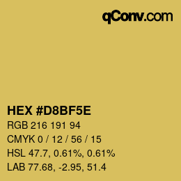 Farbcode: HEX #D8BF5E | qconv.com
