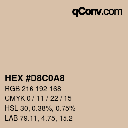 Color code: HEX #D8C0A8 | qconv.com