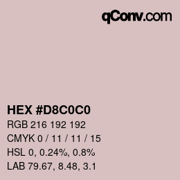 Color code: HEX #D8C0C0 | qconv.com