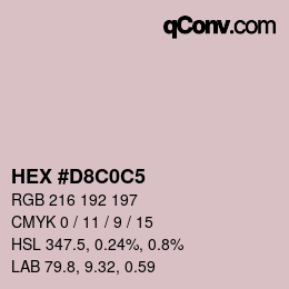 Color code: HEX #D8C0C5 | qconv.com