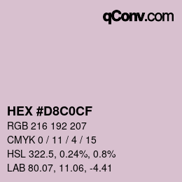 Color code: HEX #D8C0CF | qconv.com
