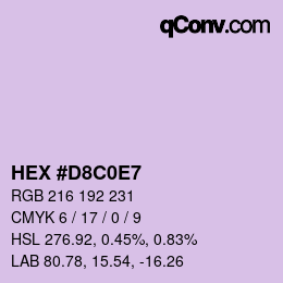 Color code: HEX #D8C0E7 | qconv.com