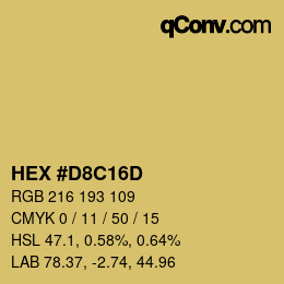カラーコード: HEX #D8C16D | qconv.com
