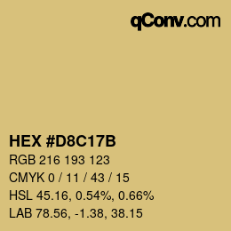 Color code: HEX #D8C17B | qconv.com