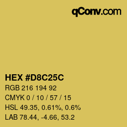 Color code: HEX #D8C25C | qconv.com