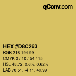 颜色代码: HEX #D8C263 | qconv.com