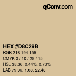 Color code: HEX #D8C29B | qconv.com