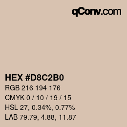 Color code: HEX #D8C2B0 | qconv.com