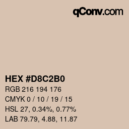 Color code: HEX #D8C2B0 | qconv.com