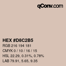 カラーコード: HEX #D8C2B5 | qconv.com