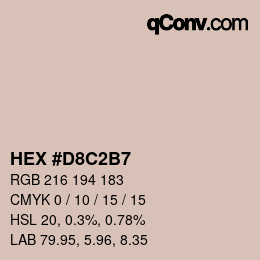 颜色代码: HEX #D8C2B7 | qconv.com