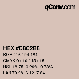 Color code: HEX #D8C2B8 | qconv.com