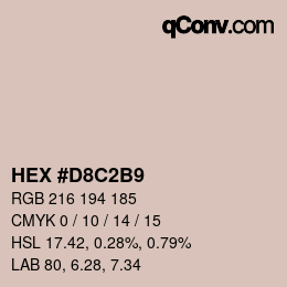 Color code: HEX #D8C2B9 | qconv.com