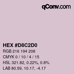 Color code: HEX #D8C2D0 | qconv.com