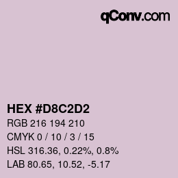 Color code: HEX #D8C2D2 | qconv.com