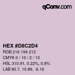 Color code: HEX #D8C2D4 | qconv.com