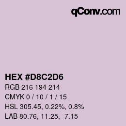 Color code: HEX #D8C2D6 | qconv.com