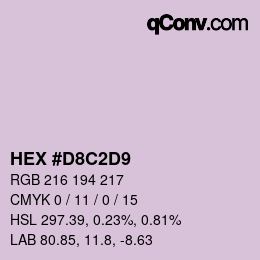 Color code: HEX #D8C2D9 | qconv.com