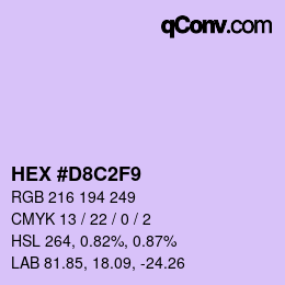 Color code: HEX #D8C2F9 | qconv.com