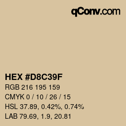 Color code: HEX #d8c39f | qconv.com