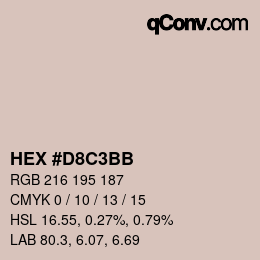 Farbcode: HEX #D8C3BB | qconv.com