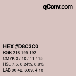 Color code: HEX #D8C3C0 | qconv.com