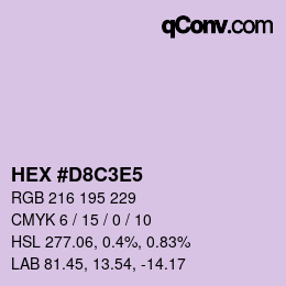 Color code: HEX #D8C3E5 | qconv.com