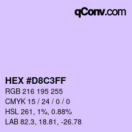 カラーコード: HEX #D8C3FF | qconv.com