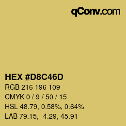 Color code: HEX #D8C46D | qconv.com