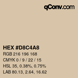Color code: HEX #D8C4A8 | qconv.com