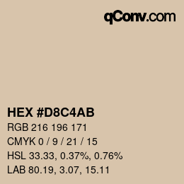 Color code: HEX #D8C4AB | qconv.com