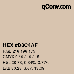 Farbcode: HEX #D8C4AF | qconv.com