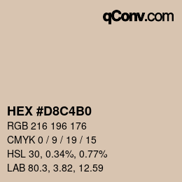 Color code: HEX #D8C4B0 | qconv.com