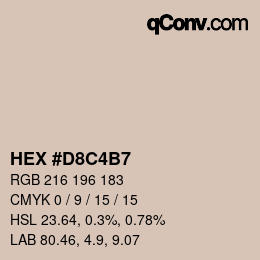 Farbcode: HEX #D8C4B7 | qconv.com