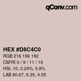 カラーコード: HEX #D8C4C0 | qconv.com