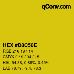 Color code: HEX #D8C50E | qconv.com