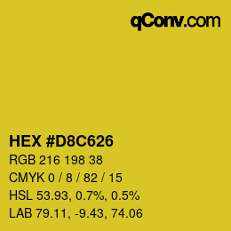 Color code: HEX #D8C626 | qconv.com