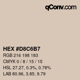 カラーコード: HEX #D8C6B7 | qconv.com