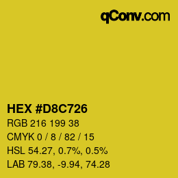 Color code: HEX #D8C726 | qconv.com