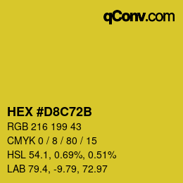 Color code: HEX #D8C72B | qconv.com