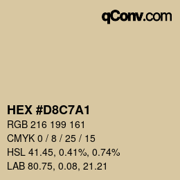 Color code: HEX #D8C7A1 | qconv.com
