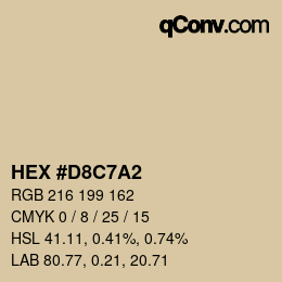 Color code: HEX #D8C7A2 | qconv.com