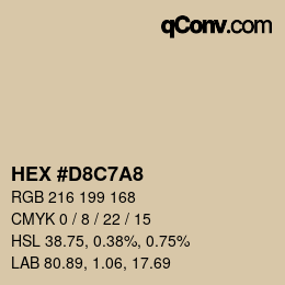 カラーコード: HEX #D8C7A8 | qconv.com