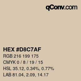 Color code: HEX #D8C7AF | qconv.com