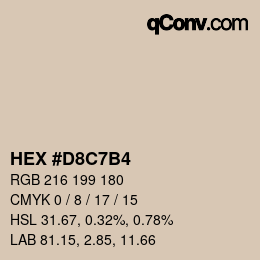 Color code: HEX #D8C7B4 | qconv.com