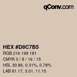 Color code: HEX #D8C7B5 | qconv.com