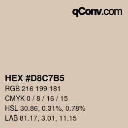 カラーコード: HEX #D8C7B5 | qconv.com